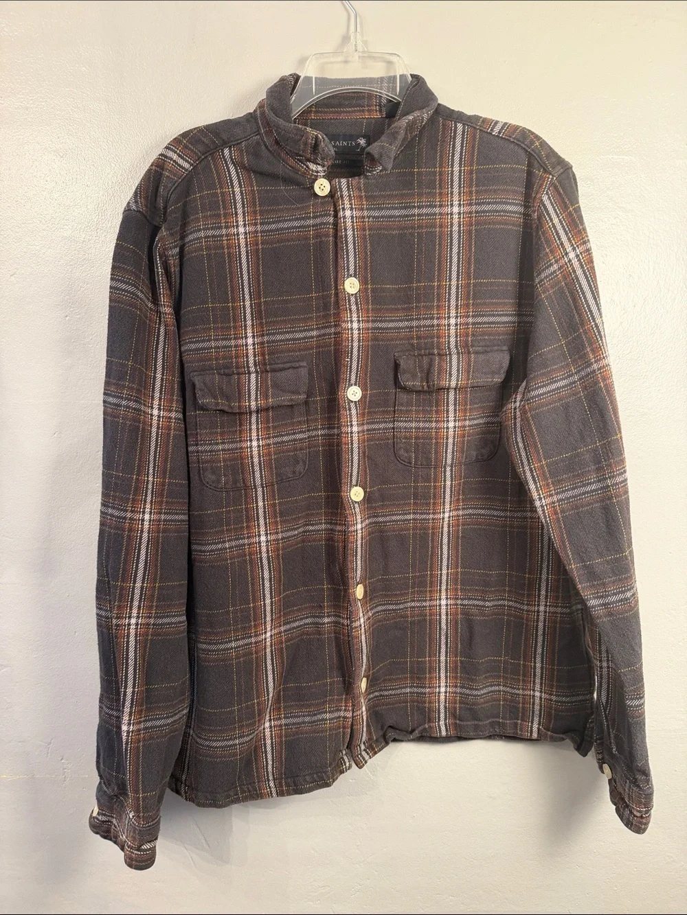 All Saints Isonde Checked Relaxed Fit Shirt size X-Large
